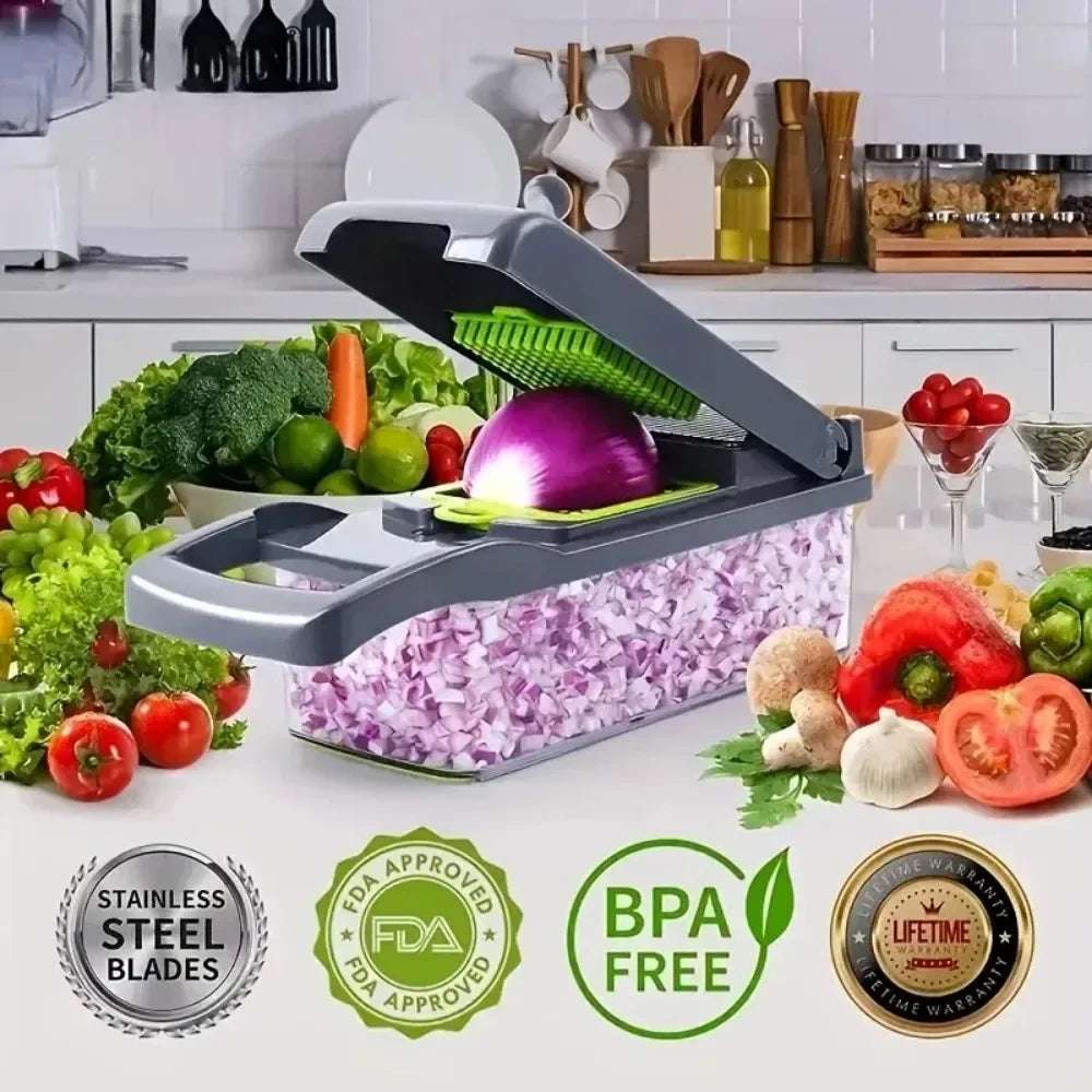 PrepHaus ChopMate™ – Vegetable Chopper | Easy Veggie Slicer & Food Dicer for Fast Meal Prep
